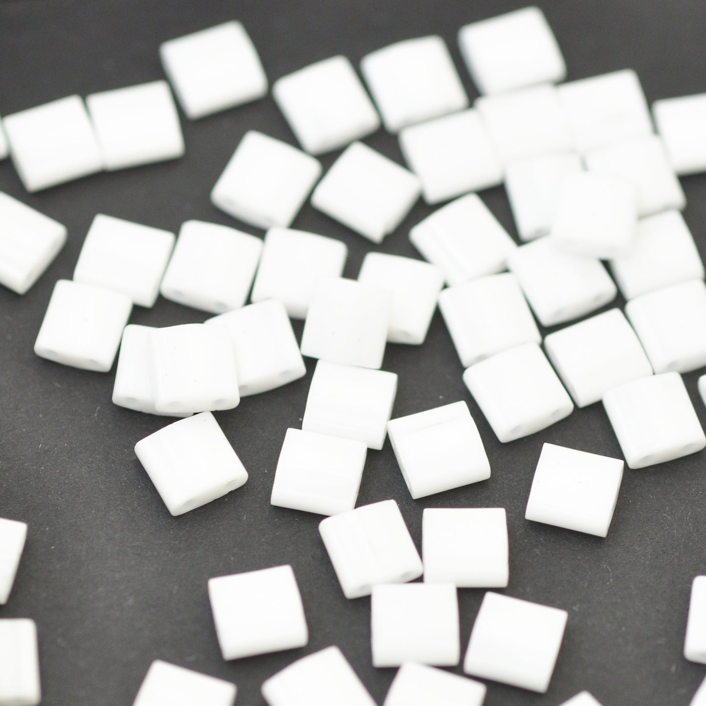 Miyuki Tila beads / white opaque / 5gr. / TL0402