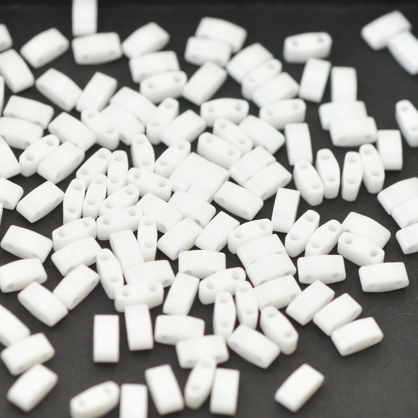Miyuki Half Tila beads / white opaque / 5gr. /HTL0402