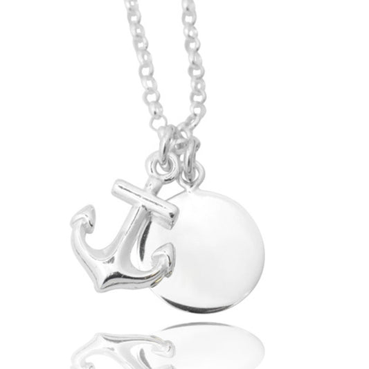 Personalized anchor chain with engraving / 925 sterling silver