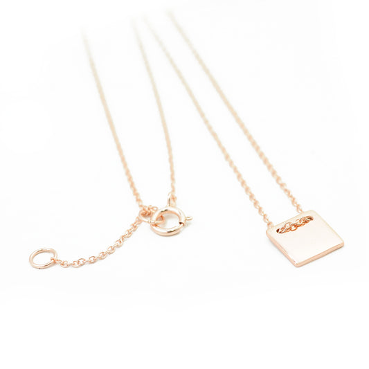 Square chain - 925 silver rose gold plated - 42-45cm