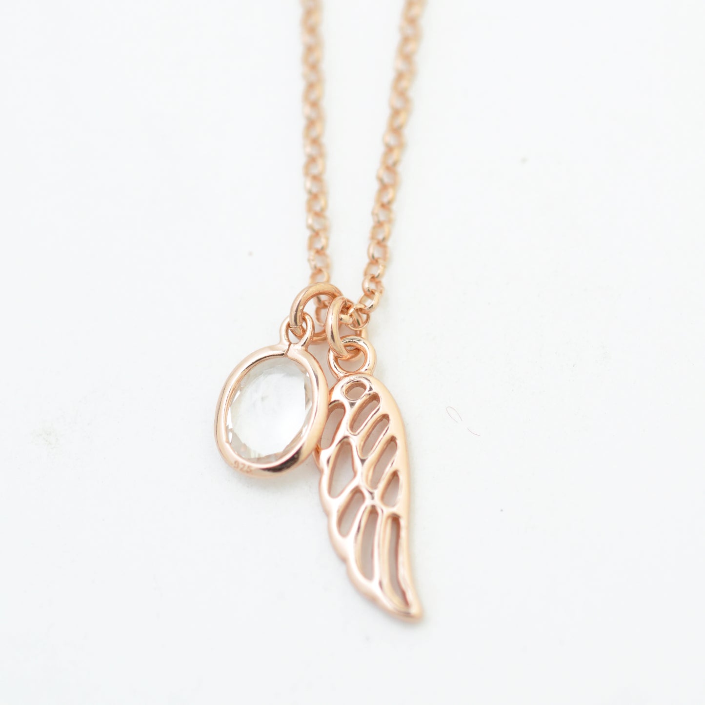 Angel wing chain - 925 sterling silver - 42 cm