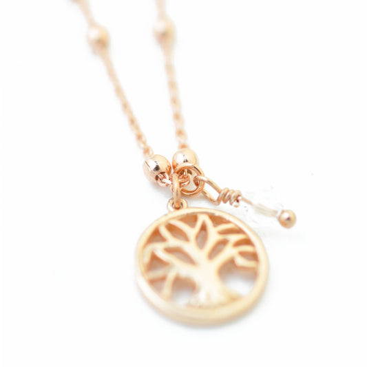 Chain "Tree of Life" with Swarvoski pendant / 925 sterling silver / 42 cm