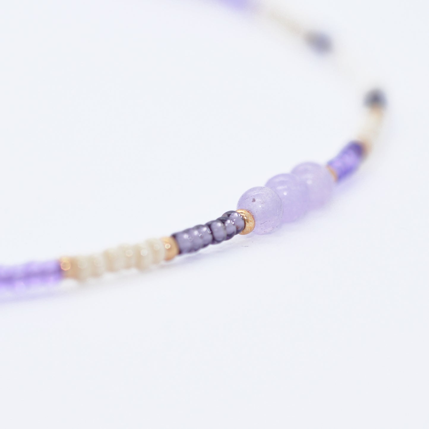 Necklace Choker Violet Love / freshwater pearls / 38cm