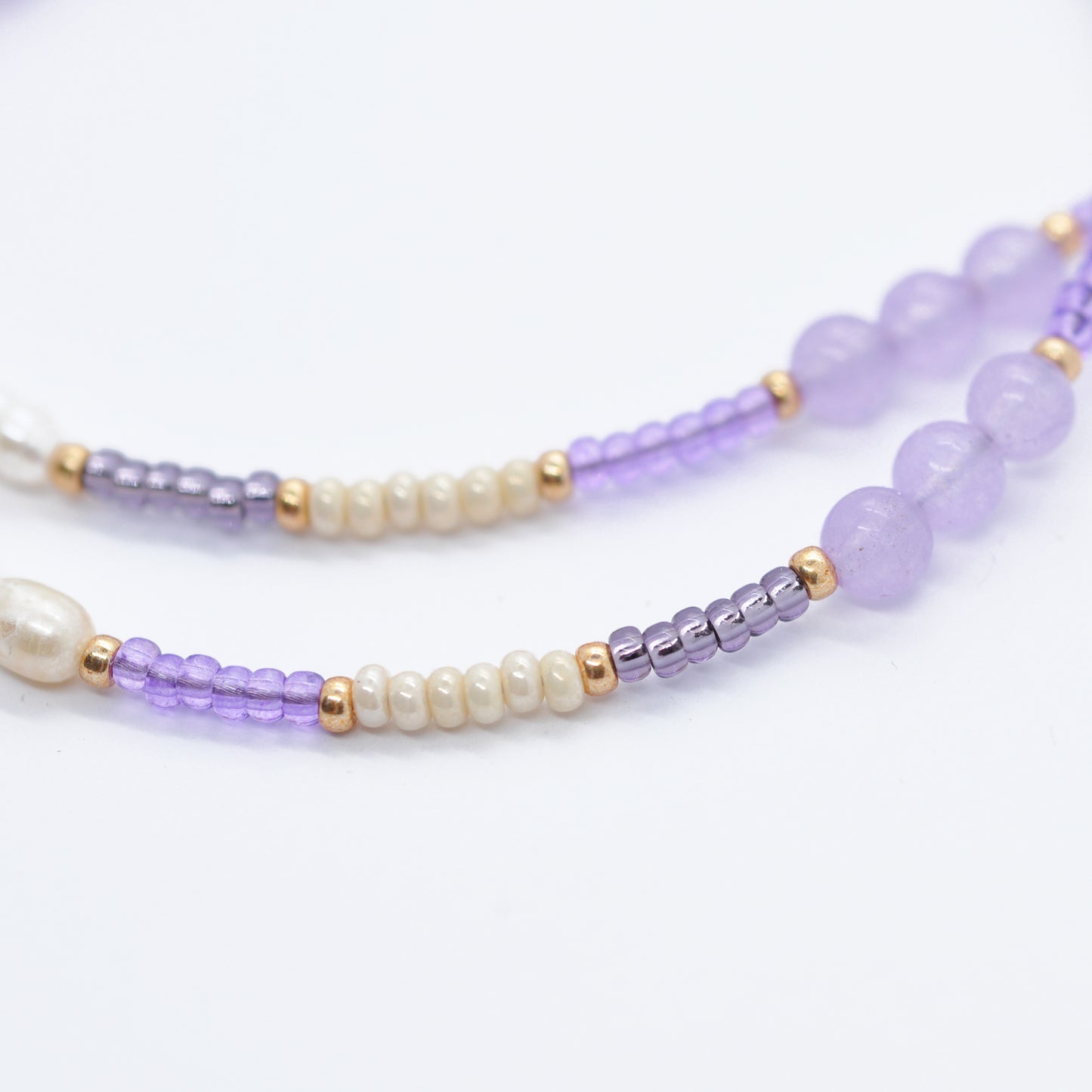 Necklace Choker Violet Love / freshwater pearls / 38cm