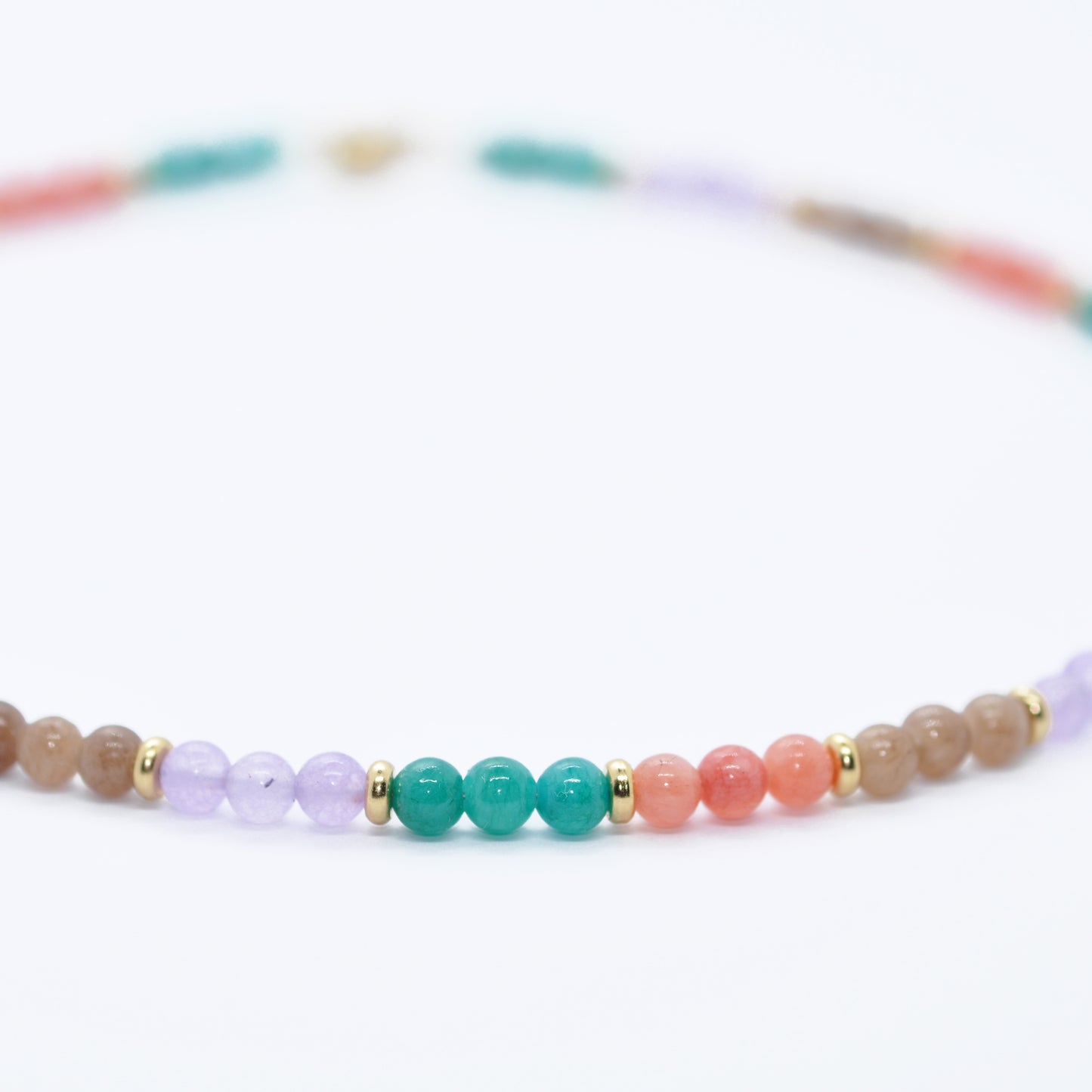 Necklace Choker Coral Love / precious stones / colored jade / 38cm
