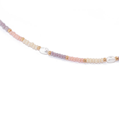 Necklace Choker Vanilla Ice Cream / Freshwater Pearls / 38cm