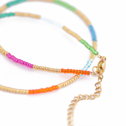 Halskette Choker  / Regenbogen / 38cm