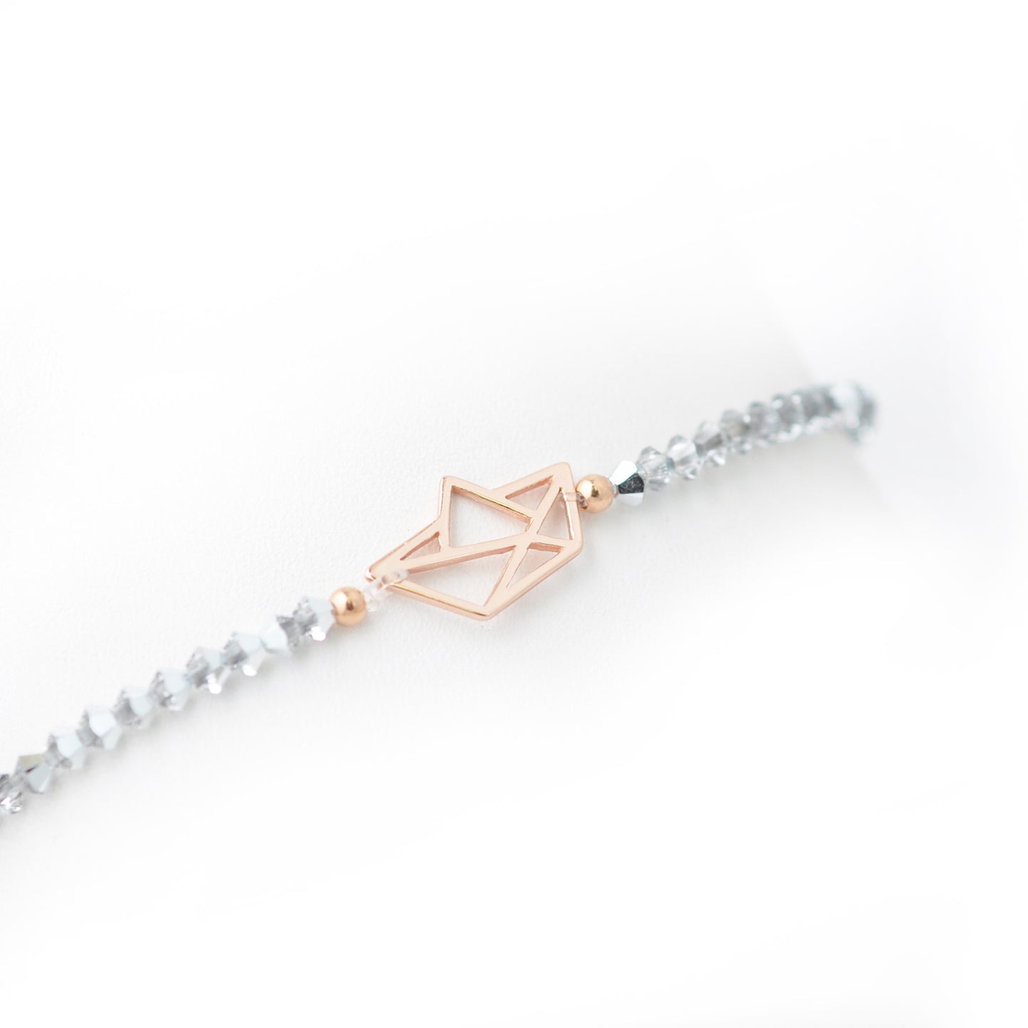 Origami paper boat / 925 silver rose gold plated / Ø 15mm