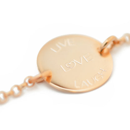 Bracelet with engraving connector / 925 sterling silver