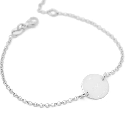 Bracelet with engraving connector / 925 sterling silver