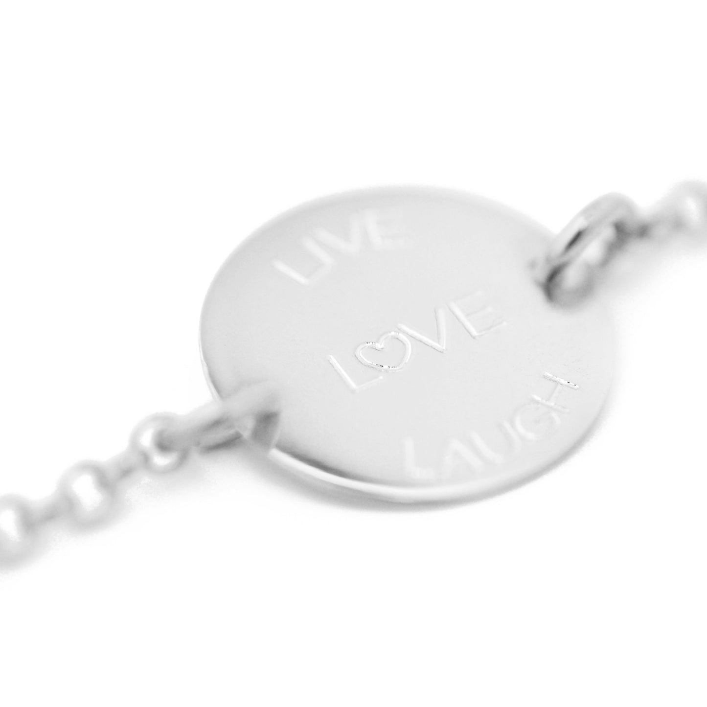 Bracelet with engraving connector / 925 sterling silver