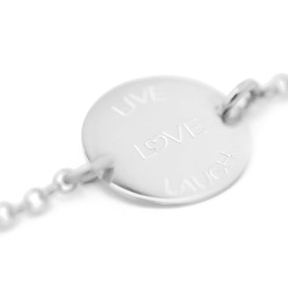 Bracelet with engraving connector / 925 sterling silver