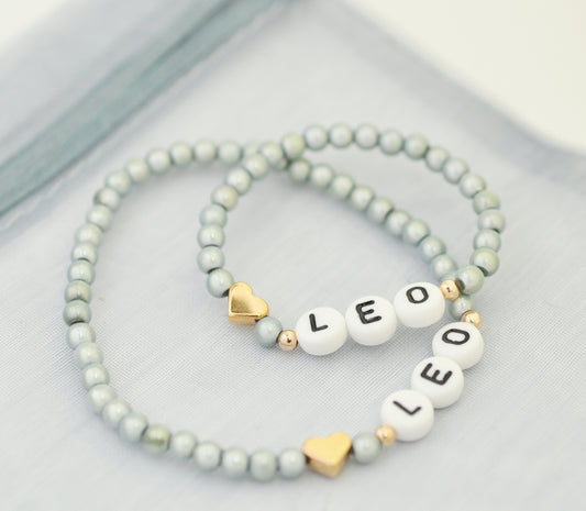 Mother &amp; Son Bracelet Set // baby blue