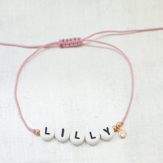 Name bracelet "zircon" / 925 silver