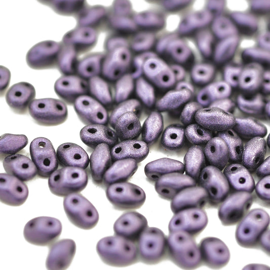 Mini Duo Beads / metallic purple / 13gr / 2x4mm