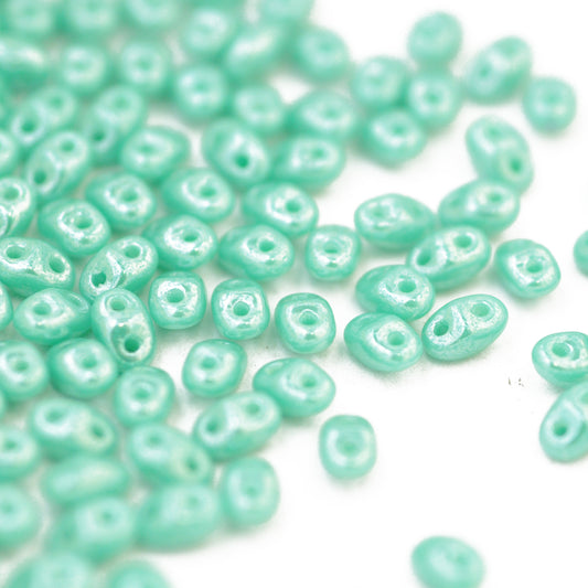 Mini Duo Beads / turquoise green / 13gr / 2x4mm