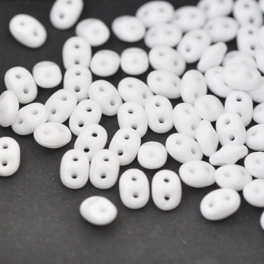 SuperDuo Beads weiss opak / 15gr / 2,5x5mm