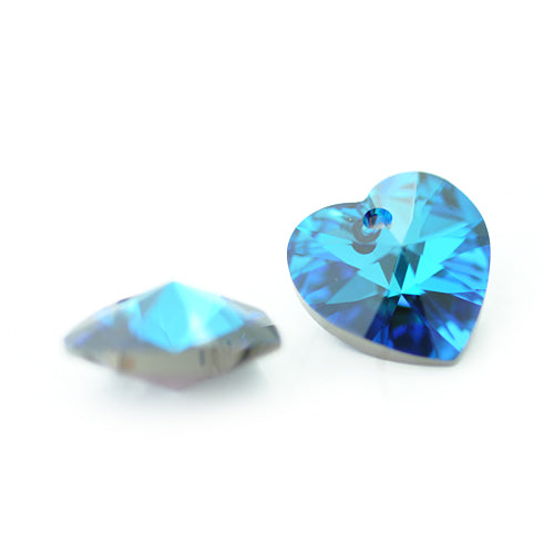 Swarovski Heart 6228 Pendant / Crystal Bermuda Blue / 14mm