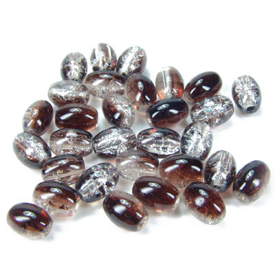 Glass bead oval brown / 10mm