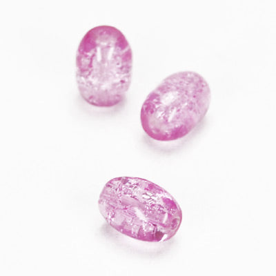 Glasperle oval pink / 10mm