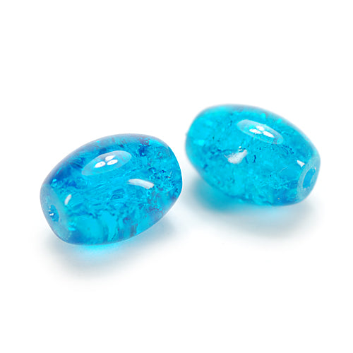 Glass bead oval turquoise / 10mm