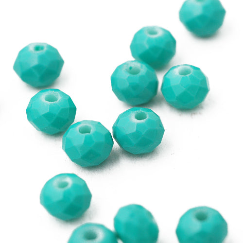 Briolette faceted petrol opaque / 6mm
