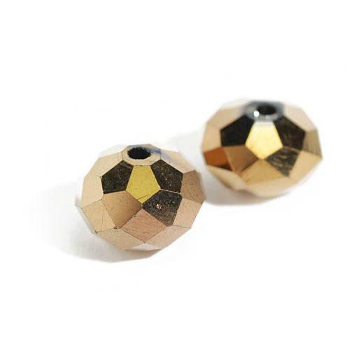 Briolette facettiert gold / 12mm