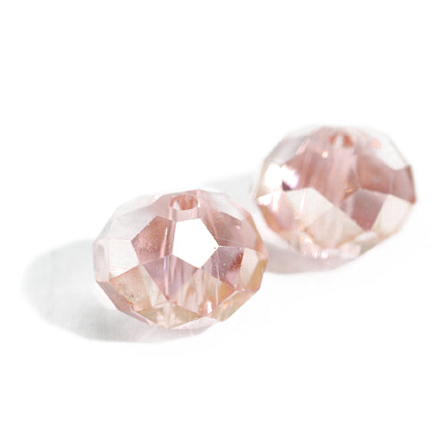 Briolette faceted dusky pink luster / 12mm