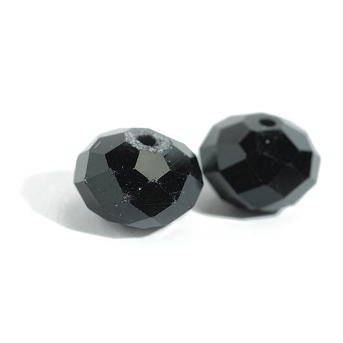 Briolette faceted black / 12mm