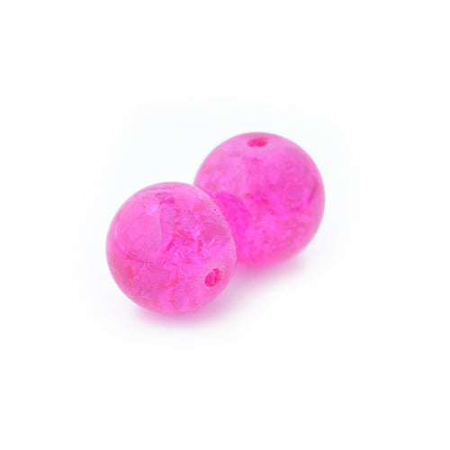 Glass bead Crackle pink / Ø 10mm