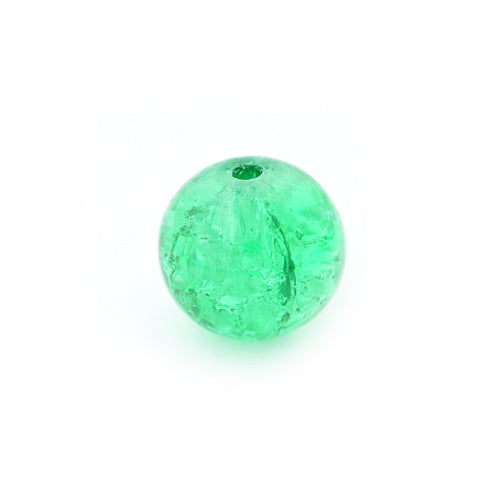 Glass bead Crackle green / Ø 10mm