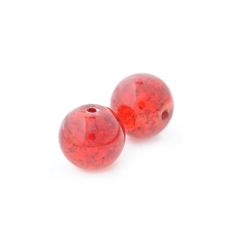 Glass bead Crackle red / Ø 10mm