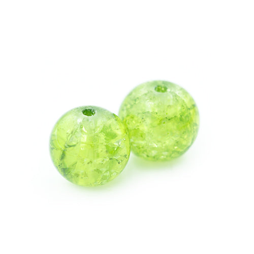 Glass bead Crackle light green / Ø 10mm