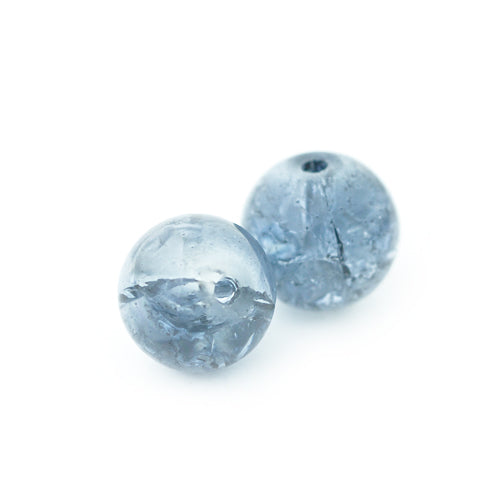 Glasperle Crackle graublau / Ø 10mm