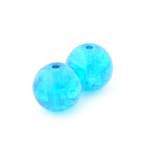 Glasperle Crackle blau / Ø 10mm