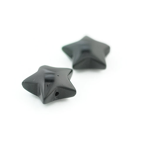 Star glass bead black / Ø 13mm