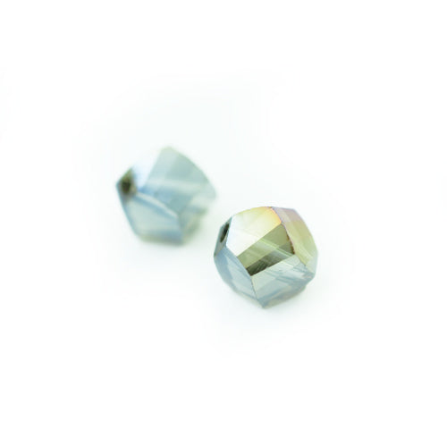 Twisted glass bead gray luster / Ø 10mm