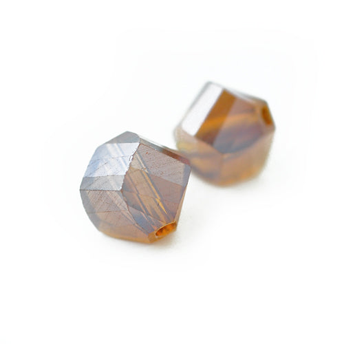 Twisted glass bead brown luster / Ø 10mm