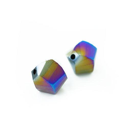 Twisted glass bead heliotrope / Ø 10mm