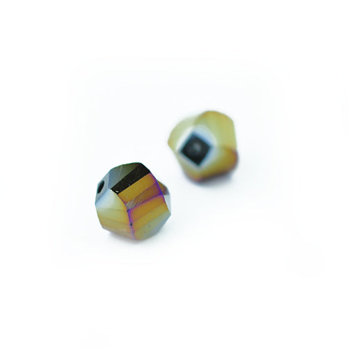 Twisted glass bead heliotrope / Ø 8mm