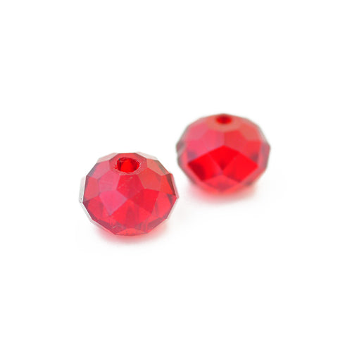 Briolette faceted red / Ø 8mm