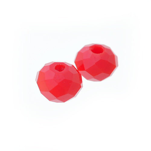 Briolette faceted red coral / Ø 6mm