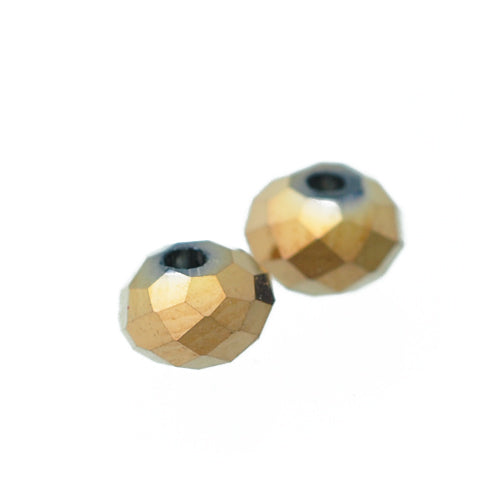 Briolette faceted gold / Ø 6mm