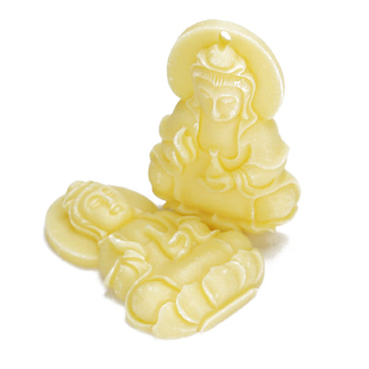 Buddha Anhänger Resin / gelb / 48 mm