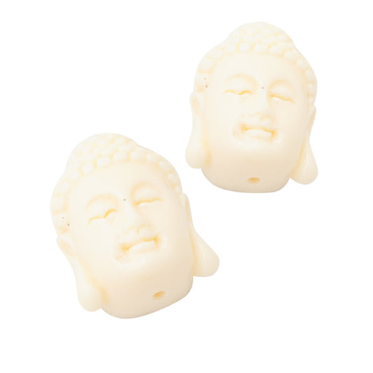 Thai Buddha head / cream / 28 mm