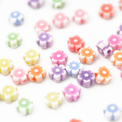 Small cute flowers spacers / colorful mix / 7 mm