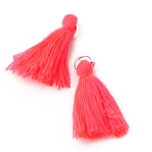 Tassel / tassel with eyelet / indian pink / 25mm