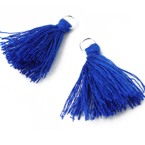 Tassel / tassel with eyelet / blue / 25mm