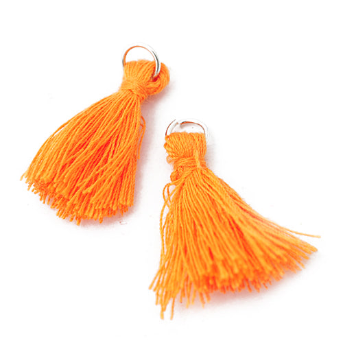 Tassel with eyelet / orange / 25mm