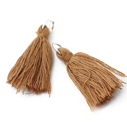 Tassel / tassel with eyelet / light brown / 25mm